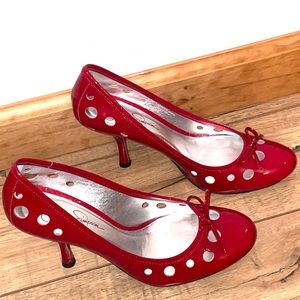 JESSICA SIMPSON SEXY CHERRY RED PATENT LEATHER